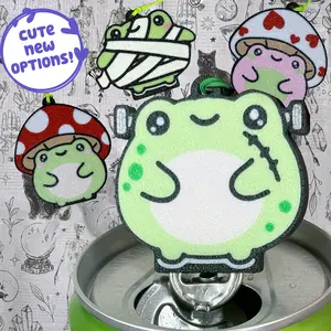 Tab Buddies Cute Toadstool Soda Can Tab Opener with Keychain strap - Unique Accessibility Halloween Frog Mushroom Present Gift for sore hands, arthritis, therapy