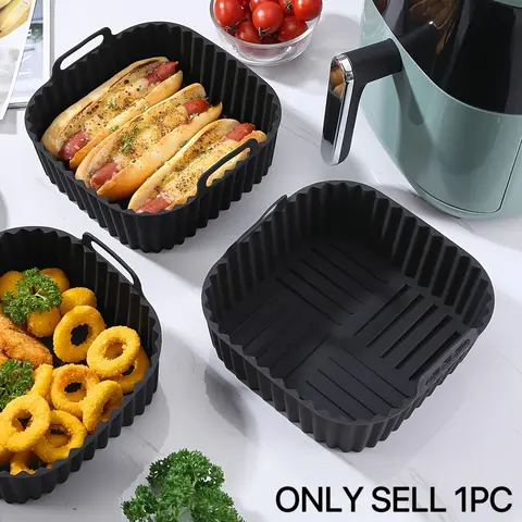 Silicone Air Fryer Baking Tray, 1 Count Reusable Non-stick Air Fryer Liner, Baking Tray for Home Kitchen, Kitchen Accessories