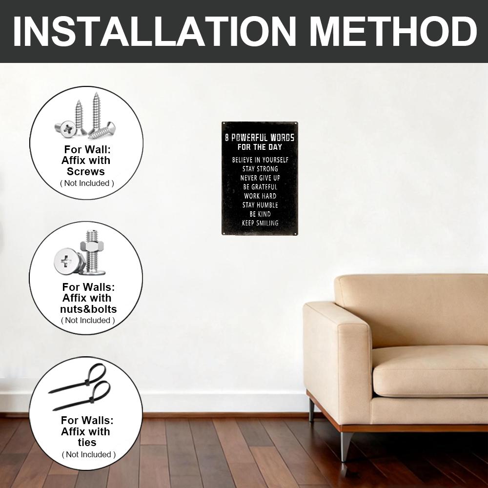 Motivational Metal Sign,8x12 Inch Aluminum Inspirational Wall Art,Positive Quote Decor for Home Office Gym,Encouragement Gift,Believe in Yourself Wall Plaque,Vintage Rustic Decor Sign