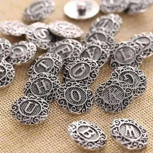 Letter Snap Jewelry Ginger Charm Initial Alphabet 18MM Antique Monogram Name Button Fits Customizable Bracelets, Necklaces, Keychains, Rings