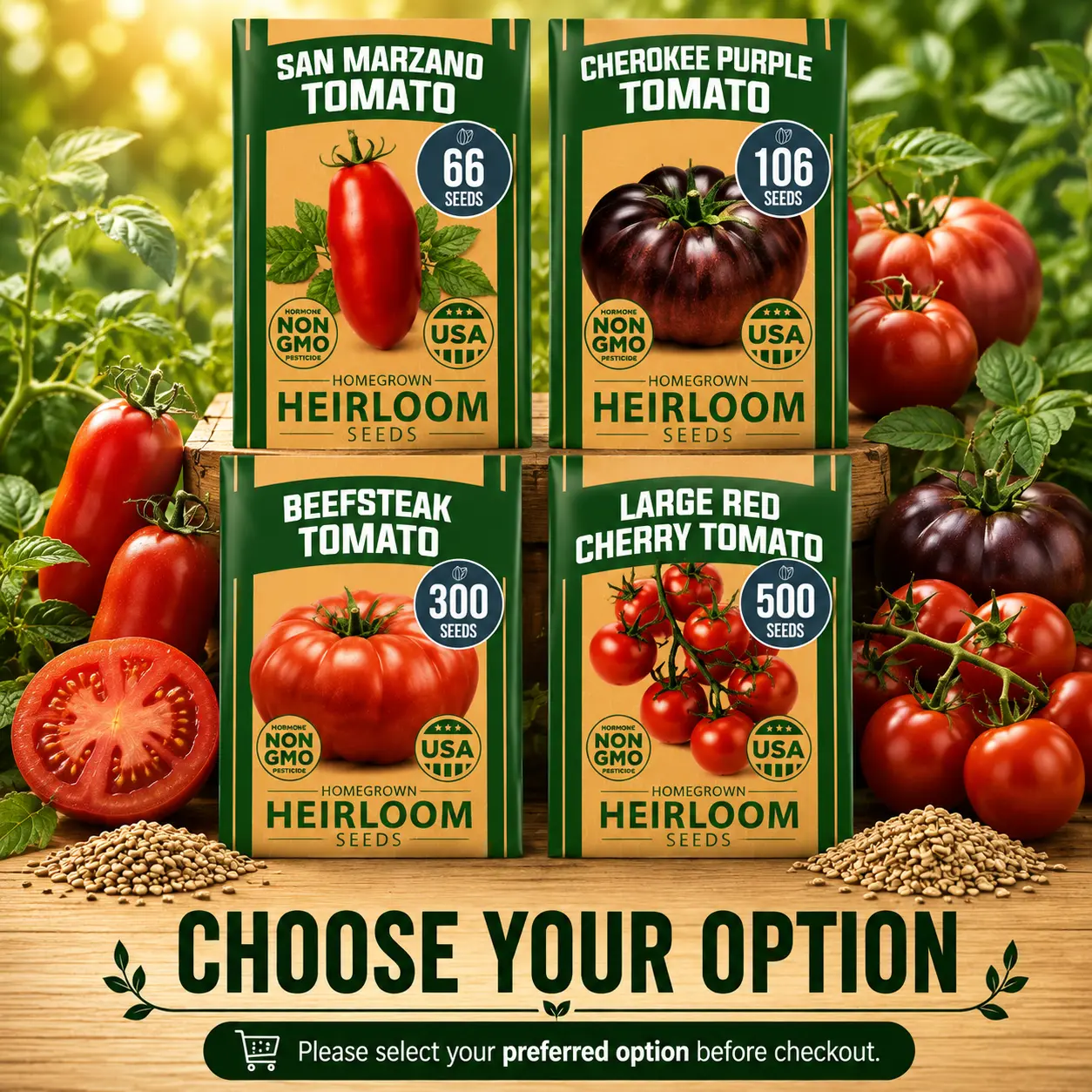 Tomato Seeds for Planting – Heirloom Varieties (San Marzano, Cherokee Purple, Beefsteak), High Germination Tomato Seeds for Indoor & Outdoor Growing, Paste & Slicing Tomatoes for Gardeners (Solanum lycopersicum)