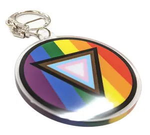 Safe Space Progress Pride Flag LGBTQ POC Transgender Flag - Acrylic Keychain with Clasp