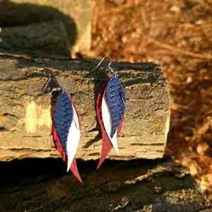 Handmade Patriotic Small 3 Layer Earrings