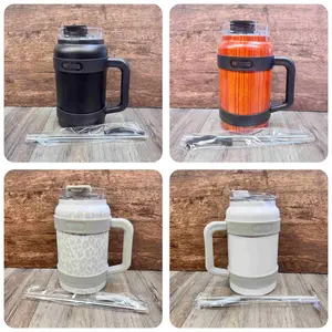 50oz  Jug Tumbler - 2 way lid straw or sip - Drink more water - metal straw with rubber tip drinking tumblers - water bottle