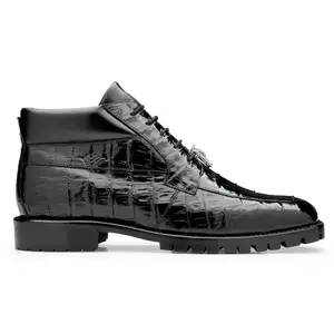 Belvedere Gallardo in Black Genuine Caiman Crocodile Boots