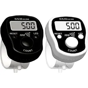 Finger Counter Click Manual Digital clicker, 5pack Stitch Tally Knitting Counters Led Re-settable Digits Pitch  LCD Display finger Number Counter  Row, People, Score, Inventory,Crochet