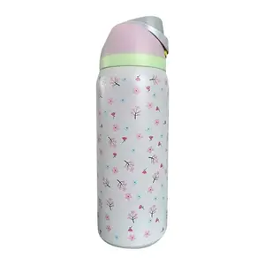 FreeSip 2026 Summer Water Bottle Hydrate Gift - Cherry Blossom Edition Stainless Steel Tumbler for Everyday Use
