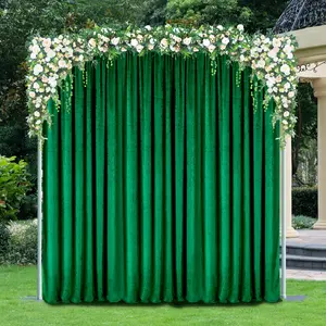 10 ft x 57" Ice Crushed Velvet (200 GSM) Event Backdrop Curtain Drape Panel - Emerald Green (1pc)