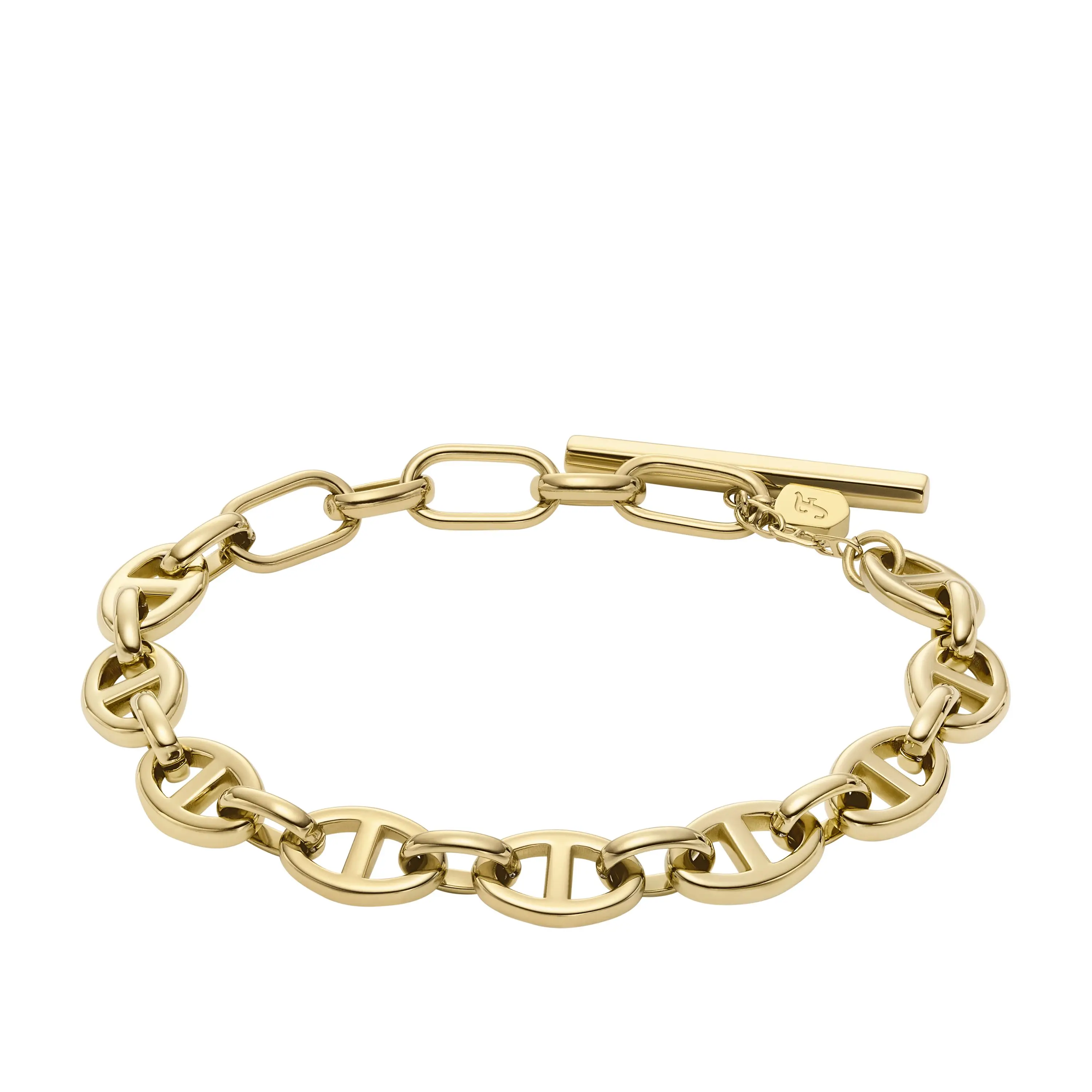 Fossil Women's Heritage D-Link Gold-Tone Stainless Steel Chain Bracelet