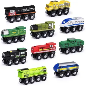 Wooden Train Set Accessories, Magnetic Toy Car Set (10 PCS), Compatible with All Major Brands, Gift for Toddlers, Boys, and Girls Aged 3+