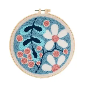 Punch Needle Starter Kit, Beginner Punch Needle Kit with Adjustable Punch Needle, Punch Needle Kit with Yarn, All Materials Included