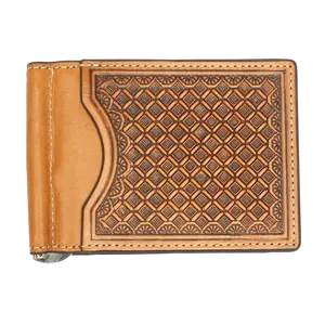 Nocona Men's Natural Embossed Slim Fold Money Clip Wallet N5412748