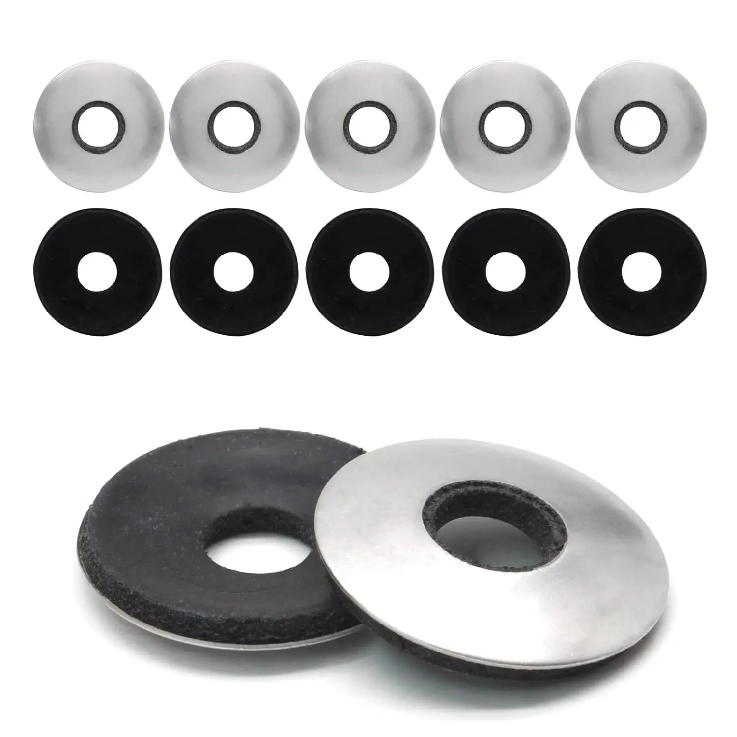 5/16" x 0.86" Neoprene EPDM Bonded Sealing Washers, 60 PCS Stainless Steel Waterproof Gasket Assortment Kit