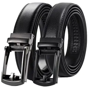 JASGOOD Men'S Ratchet Belts Leather Click Belt for Men 2 Pack