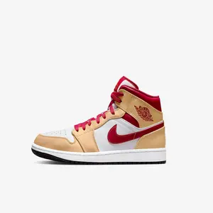 Air Jordan 1 Mid GS Light Curry Cardinal