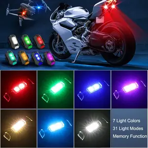 4pcs Car Warning Lights Rechargeable Seven Color Flashing Lights Motorcycle Accessories Drones Airplane Lights Night Navigation Lights Model Lights