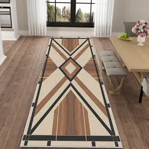A minimalist geometric style corridor carpet, modern runner rug, hallway carpet, light and easy to clean foldable floor mat, washable and low maintenance home decor carpet, suitable for corridors, hallways, stairs, bedrooms, kitchens, etc. Home Decor Rugs