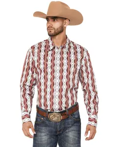 Wrangler Men's Checotah Southwestern Print Long Sleeve Snap Western Shirt - 112367722