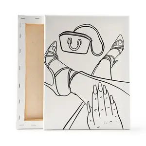 Purse & Heels Pre-Sketched Canvas