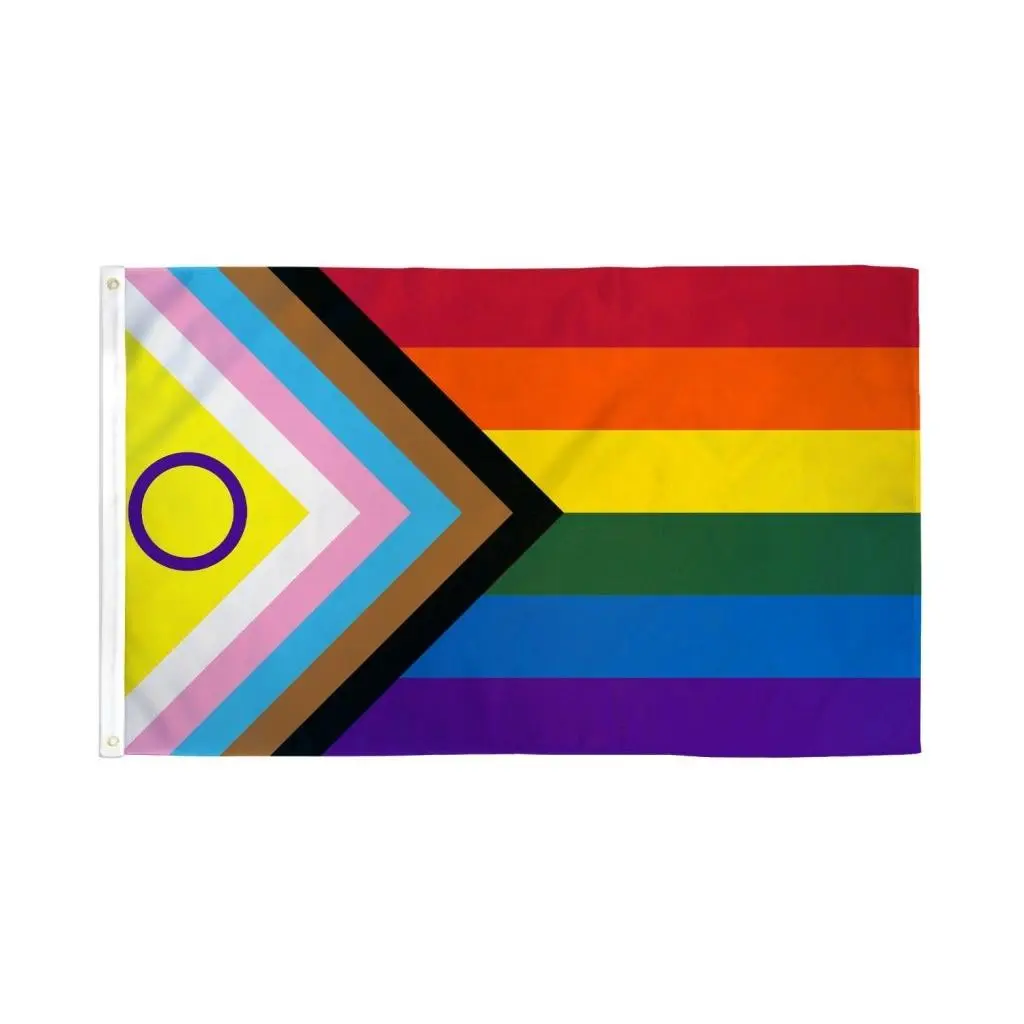 Inclusive Pride Rainbow Stripes Banner, 3x5ft Polyester Flag with Header Tape, Outdoor Display Banner, Festive & Party Backdrop Supply, Banners