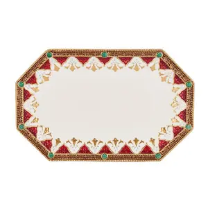 Fitz and Floyd® Mikasa® Pfaltzgraff® - Fitz & Floyd Noel Holiday Sm Platter 13.75In Gift Box Pkg: RED / EARTHENWARE