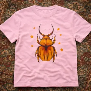 Beetle Graphic Baby Tee – Retro Cute Aesthetic Top