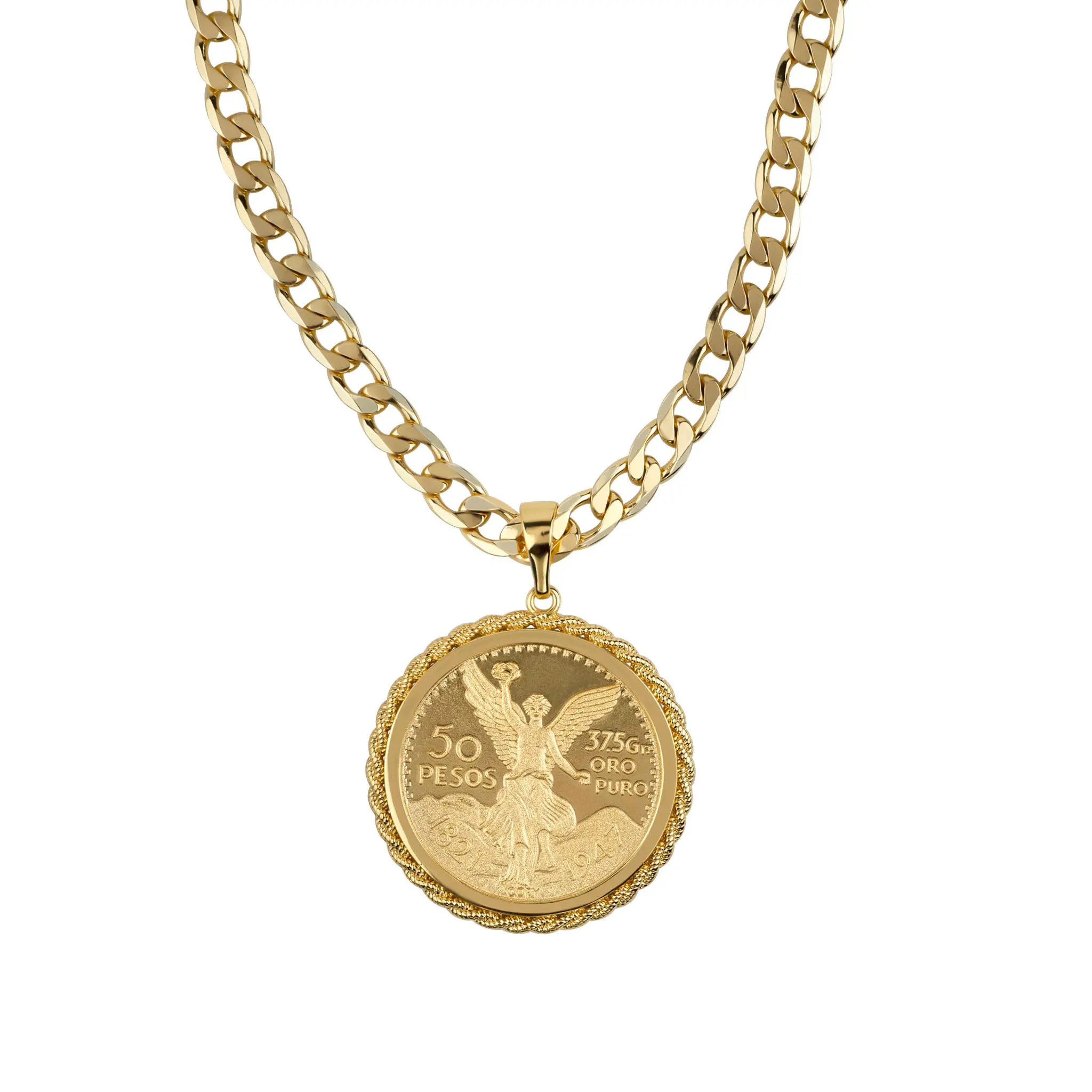 Men’s Centenario Mexicano Medallion Necklace - 14K Gold-Plated