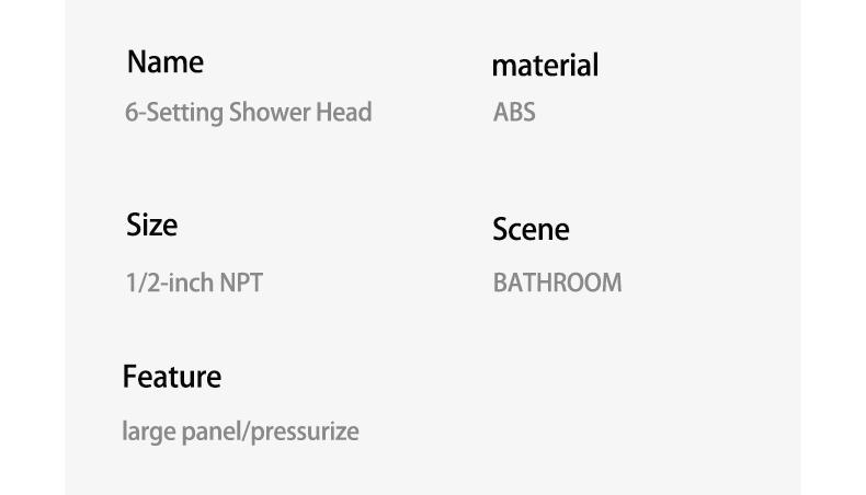High Pressure Handheld Shower Head Combo, 5.12 Inch Rain Showerhead with 6 Spray Modes, Long Hose & Holder, Wall-Mounted Bath System, Polished/Matte Black, Works Great with Low Water Pressure, Ideal for Modern Bathroom Showers