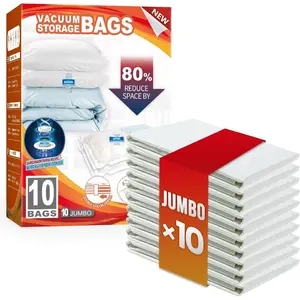 10 Pack Vacuum Storage Bags,  Vacuum Seal Bags for Clothing (40x31 Inch), Space Saver for Bulky Bedding, Pillows, Blankets, Large Closet Organization and Storage