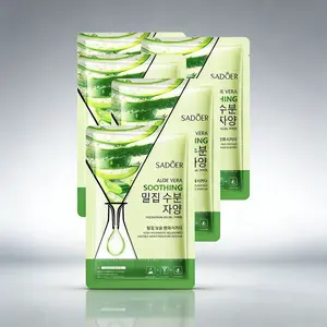 SADOER Aloe Vera Hydrating Face Mask, 5pcs/set Deep Nourishing Facial Mask for Skin Soothing and Brightening, Post-sun Care for Daily Skincare