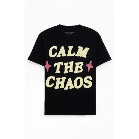 Pacsun Men's Calm The Chaos Boxy Puff Graphic T-Shirt
