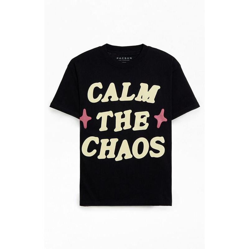 Pacsun Men's Calm The Chaos Boxy Puff Graphic T-Shirt