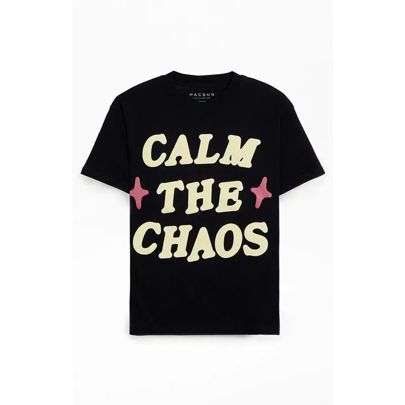 Pacsun Men's Calm The Chaos Boxy Puff Graphic T-Shirt