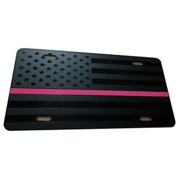 Heavy Duty Aluminum US American Flag License Plate – Black Tactical Look – Front Mount