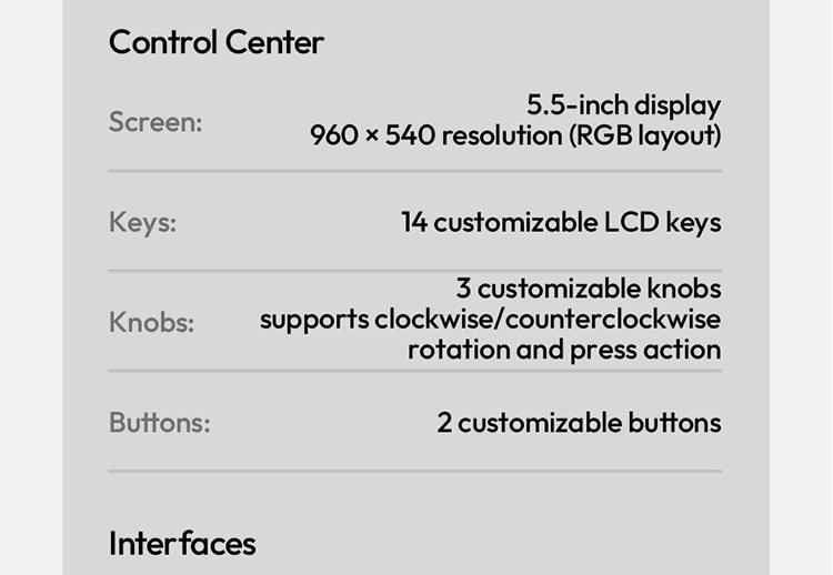 ULANZI D200X Stream Controller with 3 Knobs, 14 Customizable LCD Keys Macro Keyboard, 8-in-1 USB-C Hub Docking Station with 4K HDMI Content Creator Equipment for OBS/Video Editing/Photography/PC