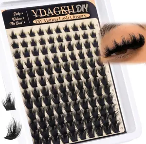 Manga Lash Clusters with Spikes Thick Volume Eyelash Clusters Wispy Spiky Lash Extension Fluff 10-18mm Anime Cluster Eyelash Extensions DIY Mega Eyelash Extension 120Pcs by YDAGKH