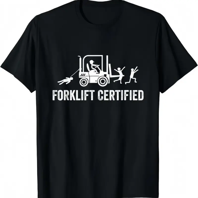 Funny Certified Forklift Operator Shirt Women's Sports Vest Graphic Tees Casual Summer Short Sleeve Top