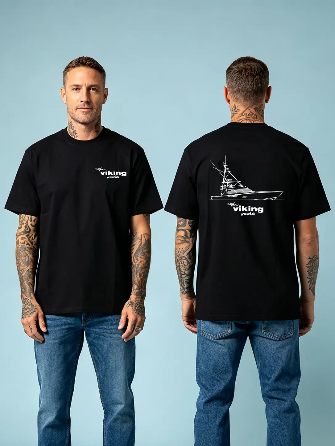 100% Cotton - Viking Yachts Technical Line Art Boat Graphic T-Shirt Black Nautical Offshore Fishing Minimal Style Tee for Men Women ,t shirt for men graphic tee