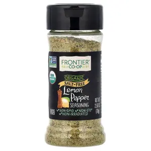 Frontier Co-op Organic Lemon Pepper Seasoning, Salt-Free, 2.5 oz (70 g)