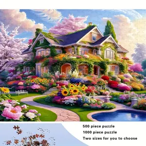 S&H 500/1000 Pieces Adult Wooden Puzzle, High Quality, Stress Relief Fun Family Game, Suitable for Birthdays, Christmas, Halloween, Best Gift, Deeply Loved by Puzzle Enthusiasts