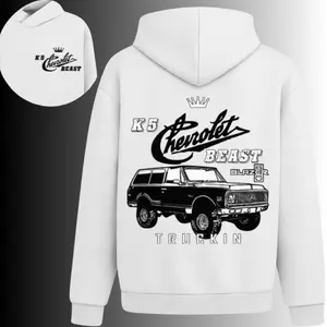 K5 Chevrolet Beast Blazer Truckin Hoodie, 2 Sides, Vintage Off Road SUV Pullover