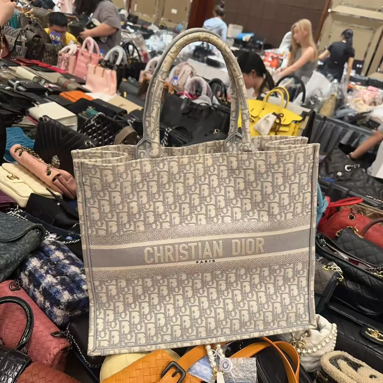 Pre-owned Dior H5 Classic White High Quality Top Handle Tote Bag, Style 260525 bz08, High Quality Bag