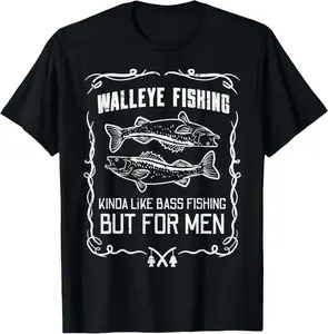 100% Cotton Top Walleye Fishing Like Bass But For Men Funny Dad Grandpa T-Shirt