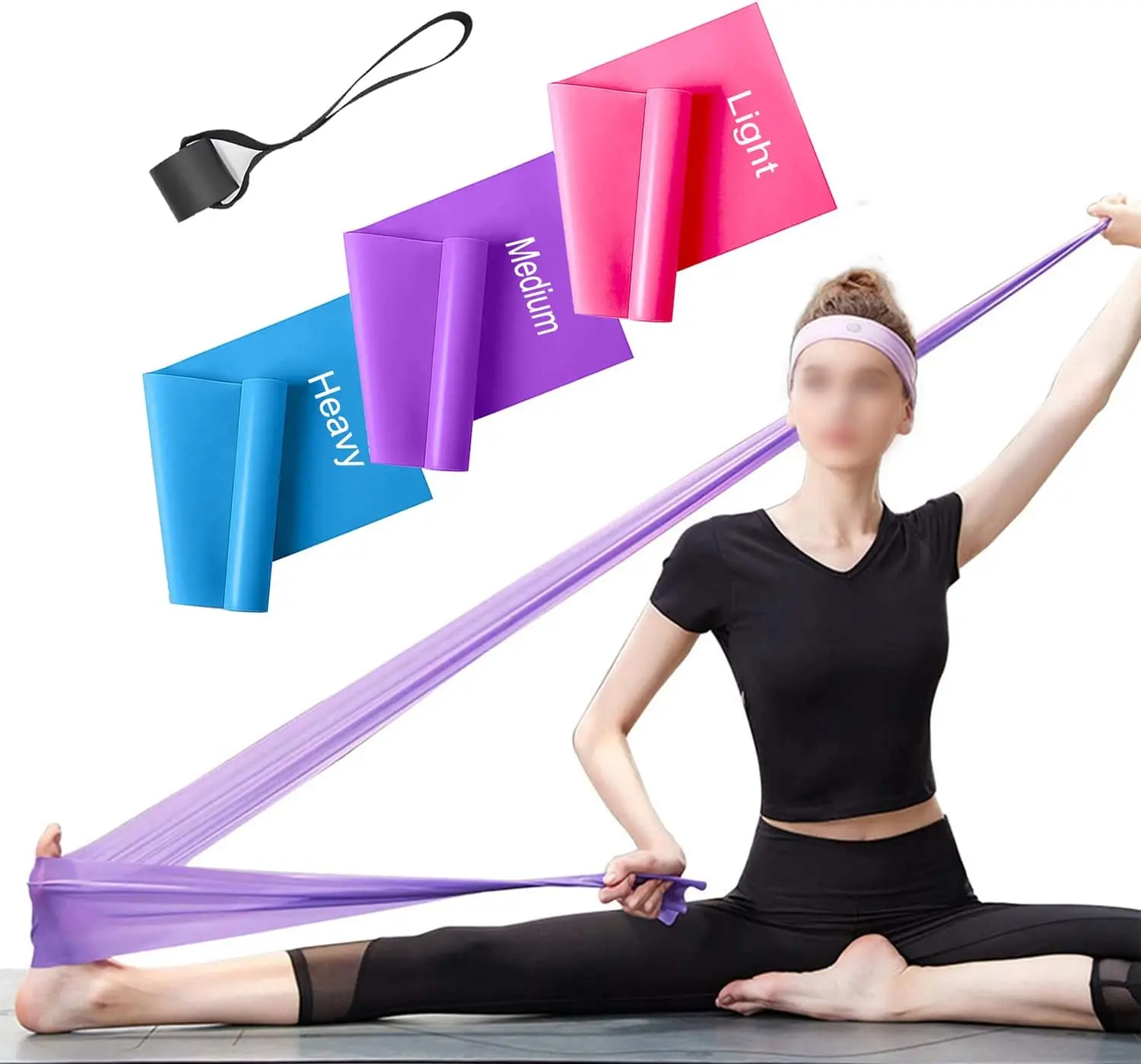 Resistance Bands Set, 3 Pack Professional Latex Elastic Bands for Home or Gym Upper & Lower  Exercise, Physical , Strength , Yoga, Pilates, Rehab, Blue & Purple & Pink