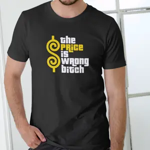 Menswear Short-Sleeve Soft Breathable Casual Funny "The Price Is Wrong" Unisex Cotton T-Shirt