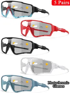 Photochromic Sports Sunglasses, Unisex Cycling Running Baseball Golf Glasses, All-Weather Outdoor Activities, Men Women Universal Design