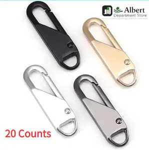 20 Counts Zipper Pull Replacement Kit Snap On Universal Zipper Repair Hooks for Bags Luggage Travel DIY Sewing Tool