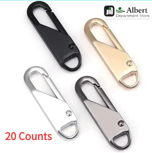 20-Count Universal Snap-On Zipper Pull Replacement Tabs, Zipper Repair Hooks for Travel Bags & Luggage, DIY Sewing Accessory for Climbing & Outdoor Recreation Equipment