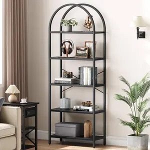 Modern Arched Bookshelf | 5-Tier Display Shelf for Aesthetic Room Decor