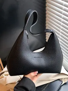 Women's Fashionable Plain Color Shoulder Bag, Casual Versatile Underarm Bag for Daily Used, Trendy High-quality Daily Commuting Bag